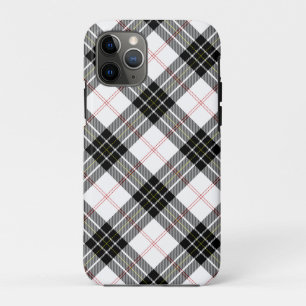 Capa Para iPhone 11 Pro Xadrez branca preta de tartan MacPherson
