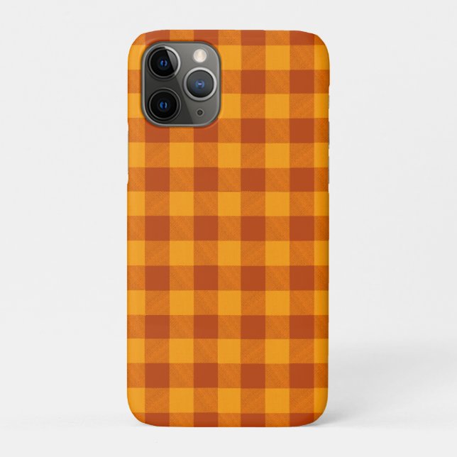 Capa Para iPhone 11 Pro Xadrez Búfalo Âmbar Mel (Verso)