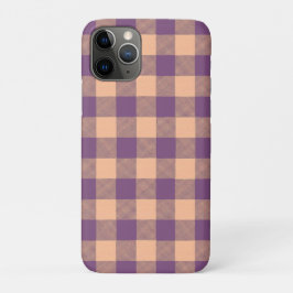 Capa Para iPhone 11 Pro Xadrez Búfalo Violeta e Bege
