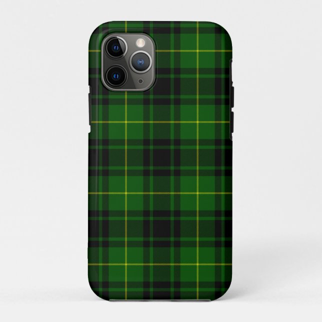 Capa Para iPhone 11 Pro xadrez verde tartan MacArthur (Verso)