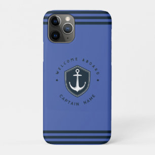Capa Para iPhone 11 Pro Yacht clube de ancoragem náutica azul Marinho com