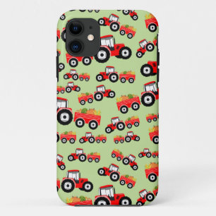 Capa Para iPhone 11 Produto de Fazenda de caminhão com trator vermelh