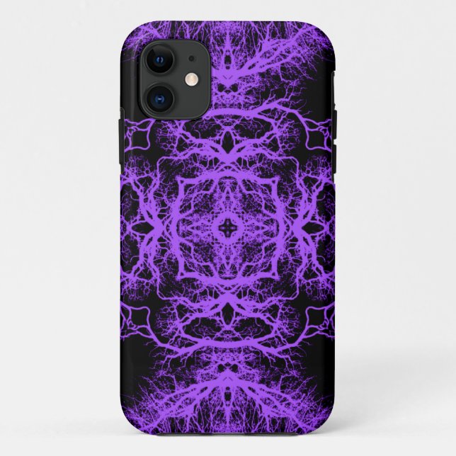 Capa Para iPhone 11 Projeto preto e roxo gótico (Verso)