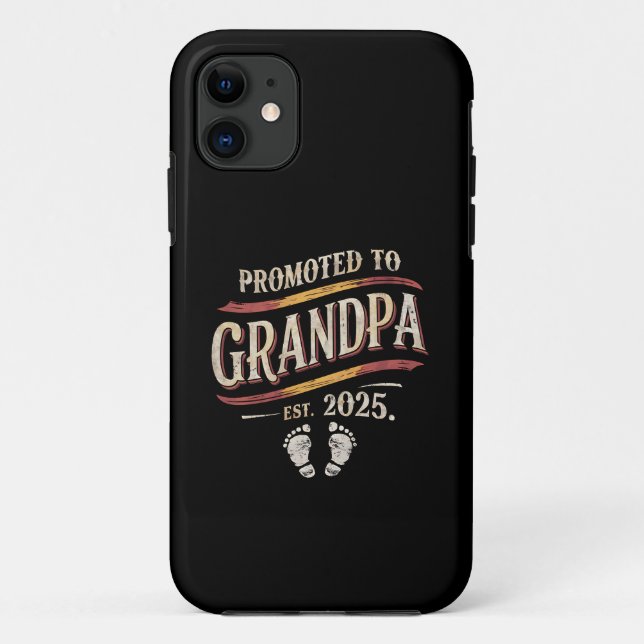 Capa Para iPhone 11 Promovido a Avô 2025 Avô é 2025  (Verso)