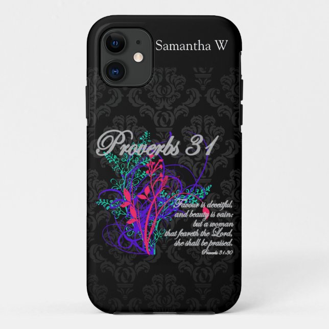 Capa Para iPhone 11 Proverbs 31 Bíblias (Verso)