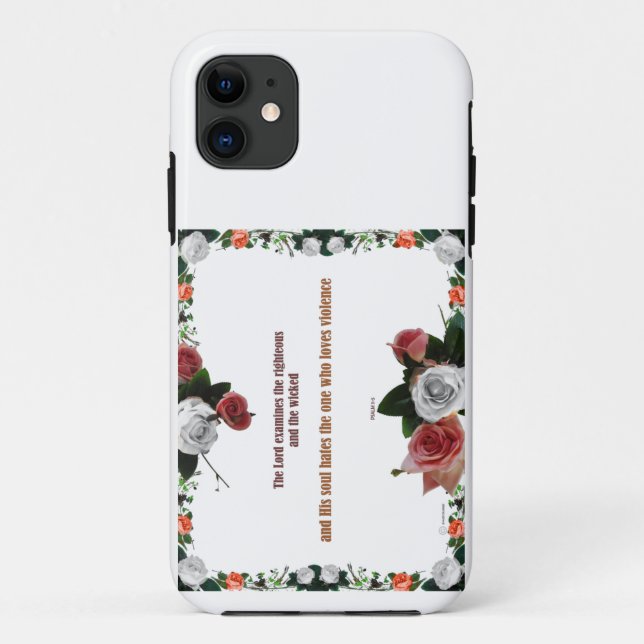 Capa Para iPhone 11 Psalm 11:5, No Violence (Verso)