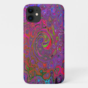 Capa Para iPhone 11 Psicodélica Groovy Magenta Retro Líquido
