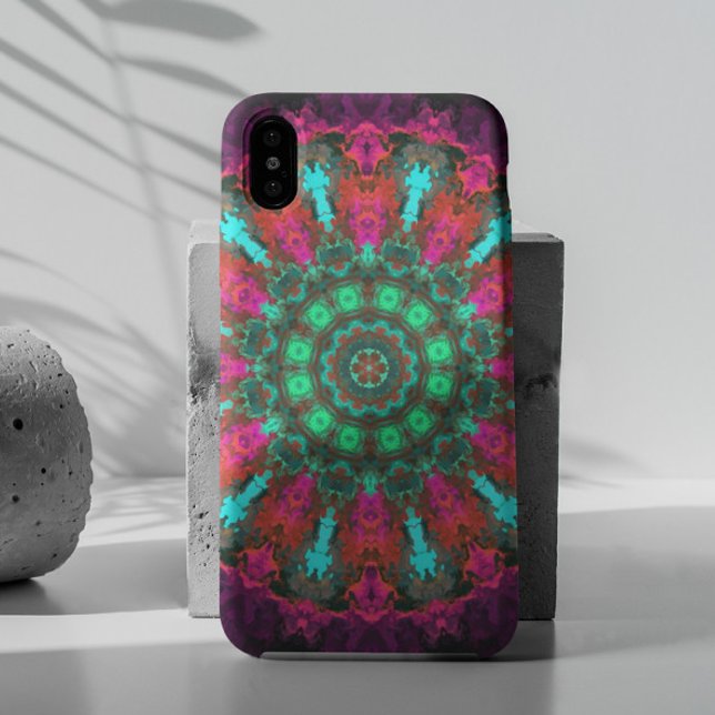 Capa Para iPhone 11 Psicodélica Púrpura Rosa e Teal (Criador carregado)