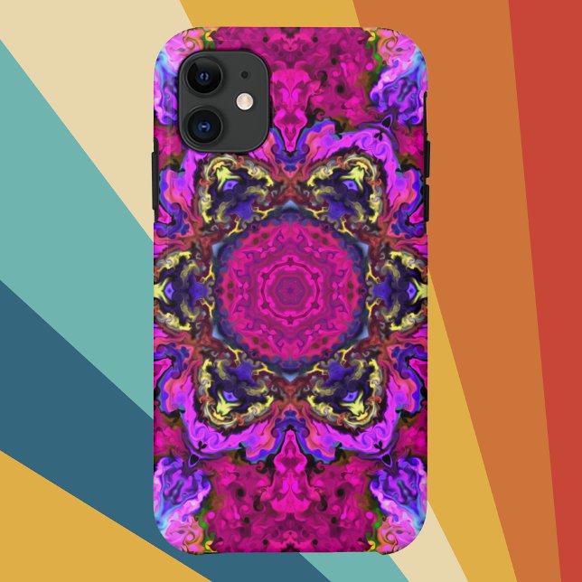Capa Para iPhone 11 Psicodélico Pípcio Rosa Amarelo e Laranja (Criador carregado)