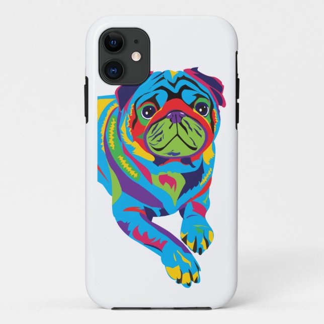 Capa Para iPhone 11 Pug do arco-íris (Verso)