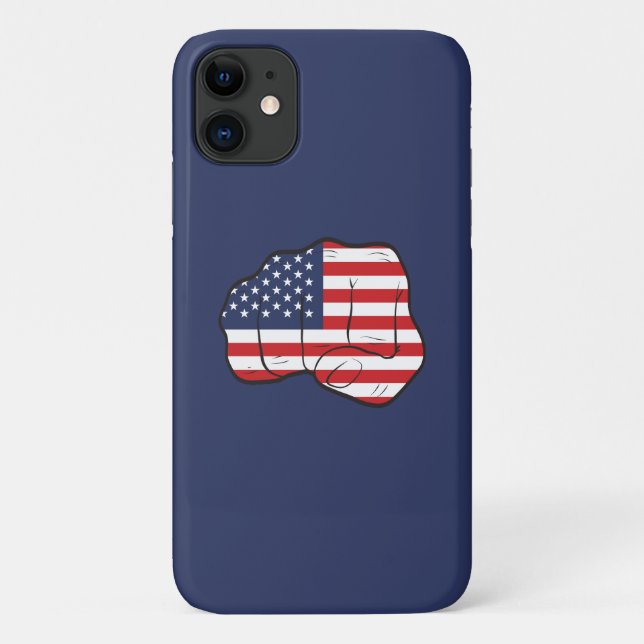 Capa Para iPhone 11 Punho de Bandeira Americano (Verso)