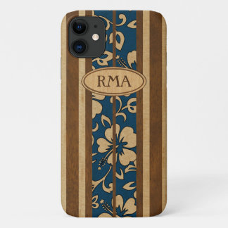 Capa Para iPhone 11 Pupukea Vintage Havaiano Monograma Faux Surf de ma