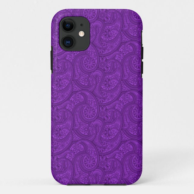 Capa Para iPhone 11 Purple Paisley (Verso)