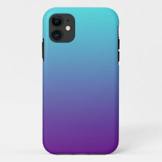 Capa Para iPhone 11 Púrpura Azul, Turquesa, Gradiente Simples