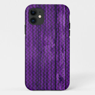 Capa Para iPhone 11 Púrpura Prato De Chevron Madeira