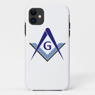 Capa Para iPhone 11 Quadrado & compassos azuis modernos