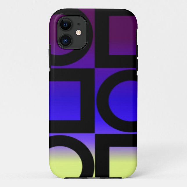 Capa Para iPhone 11 Quadrados de Círculos Coloridos (Verso)