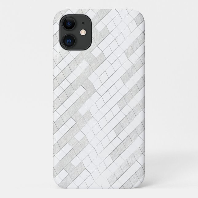 Capa Para iPhone 11 quadrados em ziguezague em cinza... (Verso)