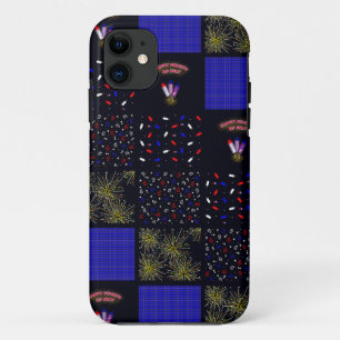 Capa Para iPhone 11 Quatro de Julho Patchwork Pattern - 4 de Julho