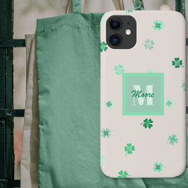 Capa Para iPhone 11 Quatro Folhas de Folha espalhadas em branco de cim