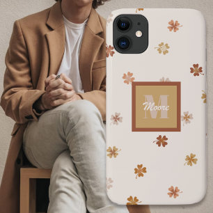 Capa Para iPhone 11 Quatro Folhas de Folha sobre luz em terras rústica