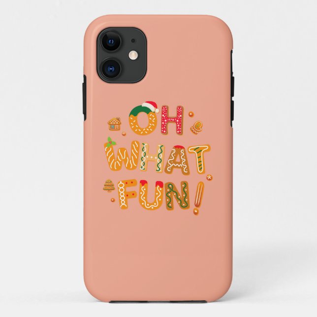Capa Para iPhone 11 Que Cookies Divertidos De Pão De Natal (Verso)