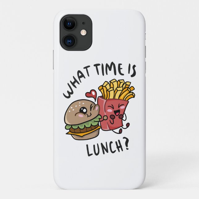 Capa Para iPhone 11 Que horas é o almoço (Verso)