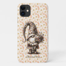 Que um Gnome Peach Fuzz com Buquê de Flores