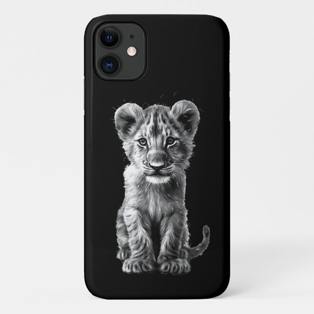 Capa Para iPhone 11 Querida, Cinza de gatos grandes (Verso)