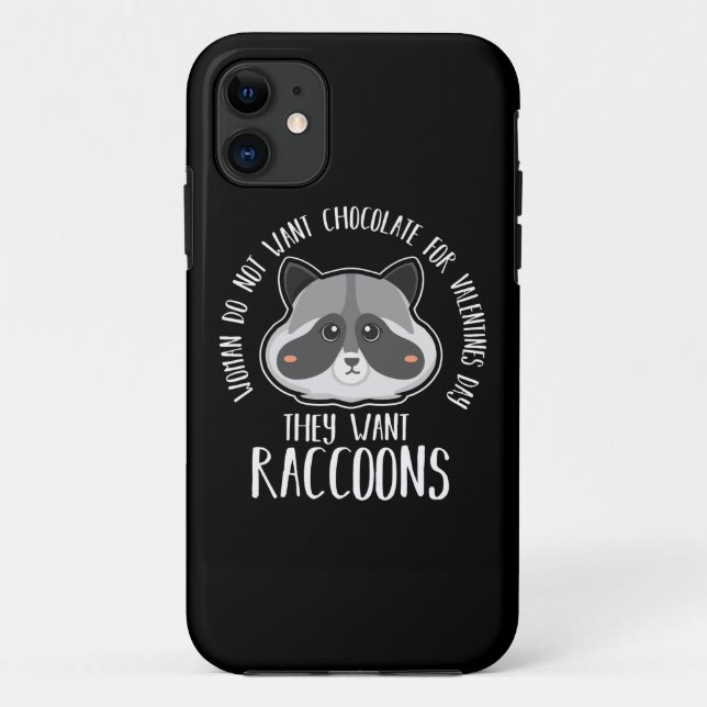 Capa Para iPhone 11 Raccoon Lover Raccoon Para Dia de os namorados (Verso)