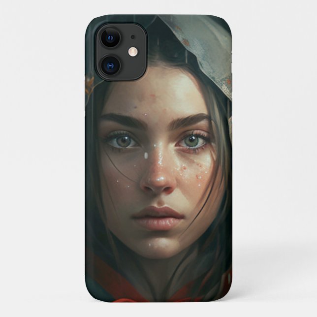 Capa Para iPhone 11 Rain hood girl (Verso)