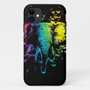 Capa Para iPhone 11 Rainbow Bull Elephant on Black Case-Mate iPhone Ca