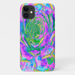Capa Para iPhone 11 Rainbow Colors Fiesta Succulent Sedum Rosette
