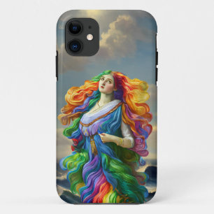 Capa Para iPhone 11 Rainbow Goddese pintura digital pintura original