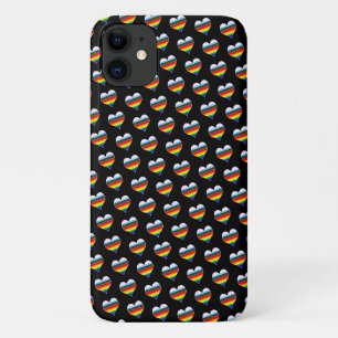 Capa Para iPhone 11 Rainbow Heart Pattern