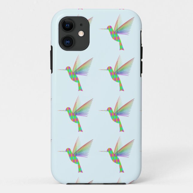 Capa Para iPhone 11 Rainbow Hummingbird (Verso)
