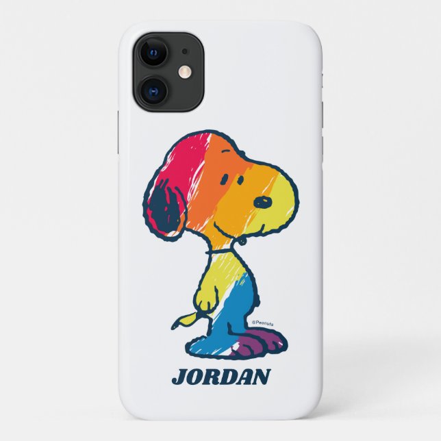 Capa Para iPhone 11 Rainbow Snoopy (Verso)
