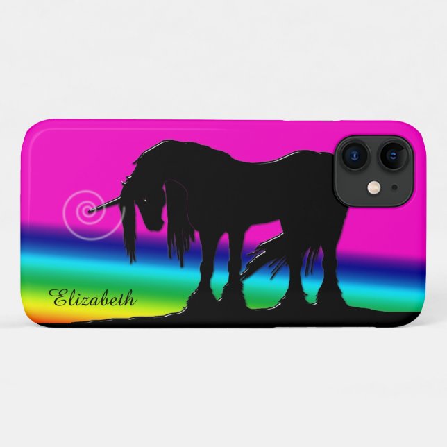 Capa Para iPhone 11 Rainbow Unicorn (Verso (horizontal))