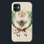 Capa Para iPhone 11 Rainha Botânica Moderna Vintage<br><div class="desc">Rainha Botânica Moderna Vintage inseto de inseto de mel de abelhas, folhagem elegante retrô-vintage, jardim botânico buquê floral floral floral floral, folha de primavera de Verão, ilustração aquarela desenho luxo, néctar de rainha da arte da coroa, beleza bonita e bonita beleza buzz, flor de asas amarelas, natureza de abelhas silvestres,...</div>