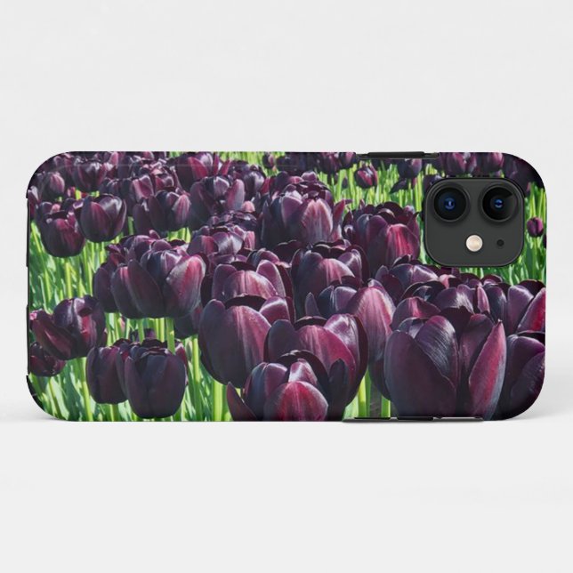 Capa Para iPhone 11 Rainha das Tulipas Noturnas (Verso (horizontal))