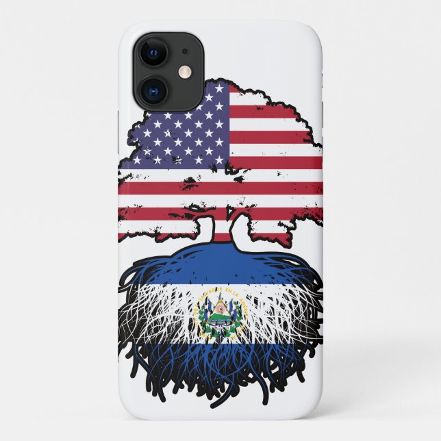 Capa Para iPhone 11 Raízes de Árvore Americana de El Salvador (Verso)