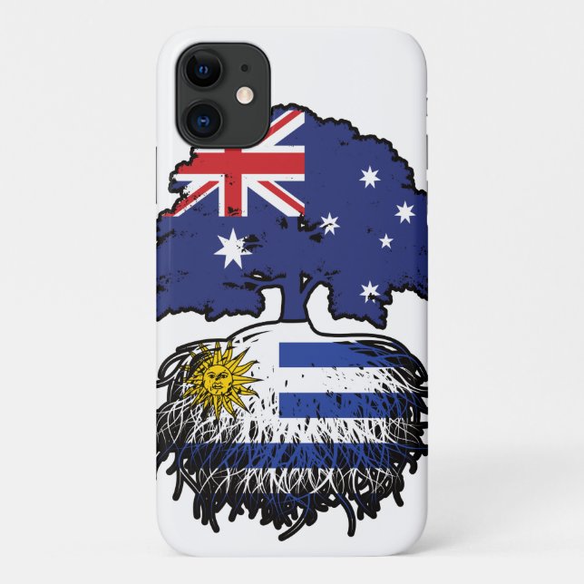 Capa Para iPhone 11 Raízes de Árvore Australiana do Uruguai e Austráli (Verso)