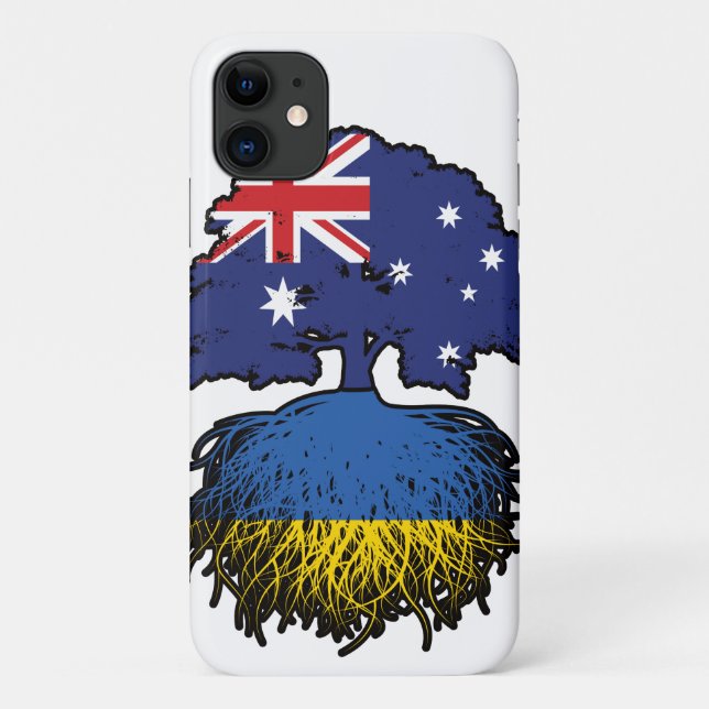 Capa Para iPhone 11 Raízes de Árvore Ucraniana Austrália (Verso)