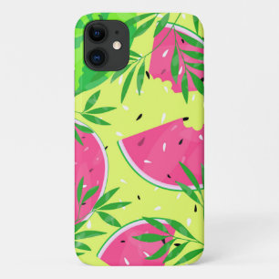 Capa Para iPhone 11 Ramais de Melancia de Verão Sementes Tropicais Br