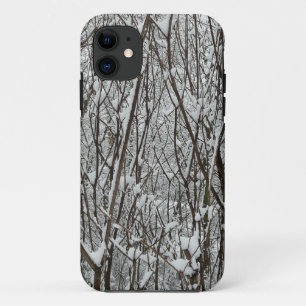 Capa Para iPhone 11 Ramificações cobertas por neve inverno