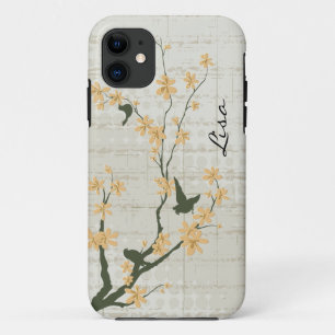Capa Para iPhone 11 Ramo bonito com caso do iphone 5 dos pássaros