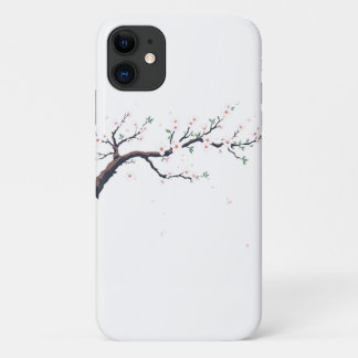 Capa Para iPhone 11 Ramo de Árvore Japonês Minimalista