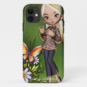 Capa Para iPhone 11 Rapariga Asiática Belas Flores Design 6