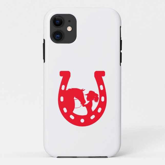 Capa Para iPhone 11 Rapariga Vermelha e Cavalo (Verso)