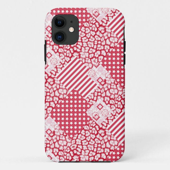 Capa Para iPhone 11 Rastreio vermelho e branco (Verso)